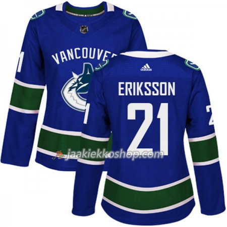 Nainen NHL Vancouver Canucks Pelipaita Loui Eriksson 21 Adidas 2017-2018 Sininen Authentic